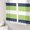 Navy blue Green, variant on Sheer Curtains 54 Inch Length 2 Panels Set for Kitchen, Navy Beige Striped Semi Sheer Curtains for Windows, Gradient Geometric Blue White Voile Window Treatments Rod Pocket Curtain