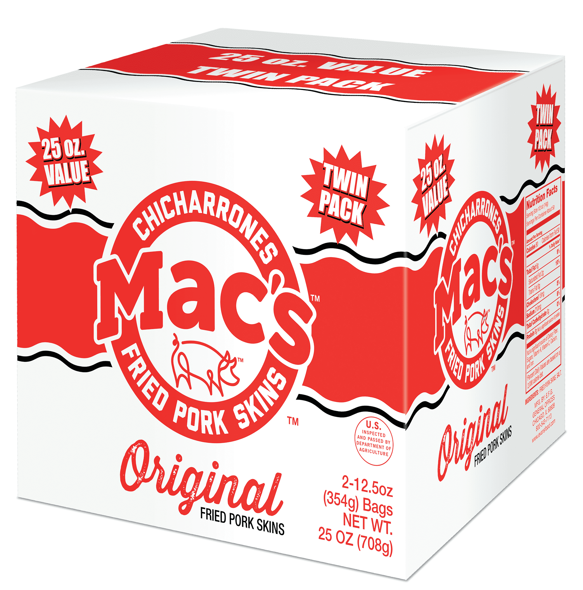 Mac's Original Pork Skins Twin Pack, 25 oz.