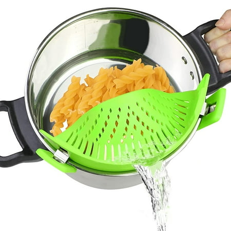 

VIVEFOX Pasta Strainer Silicone for Pots Pans and Bowls Adjustable Snap N Strain Pot Food Strainer for Meat Vegetables Fruit
