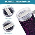 thumbnail image 5 of SKYSONIC Insulated Tumblers with Lids and Straws Handles 40oz Water Bottle Boho Constellation Zodiac Purple Travel Mug Reusable Stainless Steel Thermos Vacuum, 5 of 7