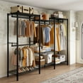 thumbnail image 6 of EnHomee Wire Garment Rack,Adjustable Metal Closet Organizer,Heavy Duty Clothes Rack with 4 Rods & 7 Storage Shelves,77"H x 69"W x 16"D,Black, 6 of 9