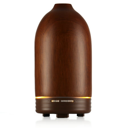 Aromatherapy Essential Oil Diffuser Humidifier (Wood) - Electric Ultrasonic Aroma Scent Fragrance Burner Vaporizer Moist Mist Light, Portable for Personal Home Bedroom Office SPA (Best Portable Herb Vaporizer 2019)