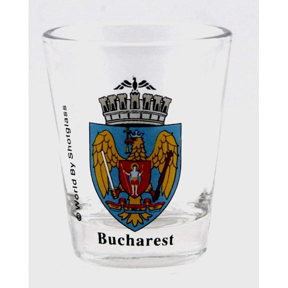 Bucharest Romania Coat Of Arms Shot Glass