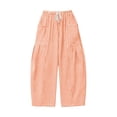 thumbnail image 6 of vigerkar Casual Wide Leg Plaid Barrel Pants for Women Drawstring Low Waist Palazzo Harem Trousers with Pockets (Orange, S), 6 of 6