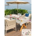 thumbnail image 4 of Outdoor Tablecloth with Umbrella Hole and Zipper, Easter Bunny Rectangle Table Cloth 52x70 Inch Waterproof Tablecloth, Spring Flower Daisy Tulips Vintage Leaves Picnic Table Cover for Patio Camping, 4 of 7