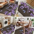 thumbnail image 5 of Purple Flowers Area Rugs 2.7'x5', Washable Small Throw Rugs for Kitchen Bedroom, Butterfly Spring Floral Wooden Farmhouse Indoor Outdoor Rug Non-Slip Low Pile Carpet Runner Reversible Floor Mats, 5 of 8