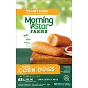 MorningStar Farms Original Meatless Corn Dogs, Vegan Plant Based Protein, 10 oz, 4 Count (Frozen)