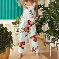 thumbnail image 2 of Women Christmas Outfit Stylish Women's Casual Christmas Print Jumpsuit Featuring Convenient Side Pockets For Everyday Comfort And Festive Seasonal Wear White 3XL, 2 of 6