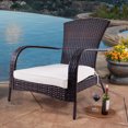 thumbnail image 4 of Gymax Osier Rotin Terrasse Terrasse Terrasse Adirondack Chaise Siège Coussin Mélanger Brun Extérieur, 4 of 10