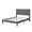 Gray Fabric Full, variant on XIZE King Faux Leather Upholstered Platform Bed with LED Lights, Bluetooth Music, Backrest Massage, Curve Design, Wood Slats, and Speakers, No Box Spring Needed