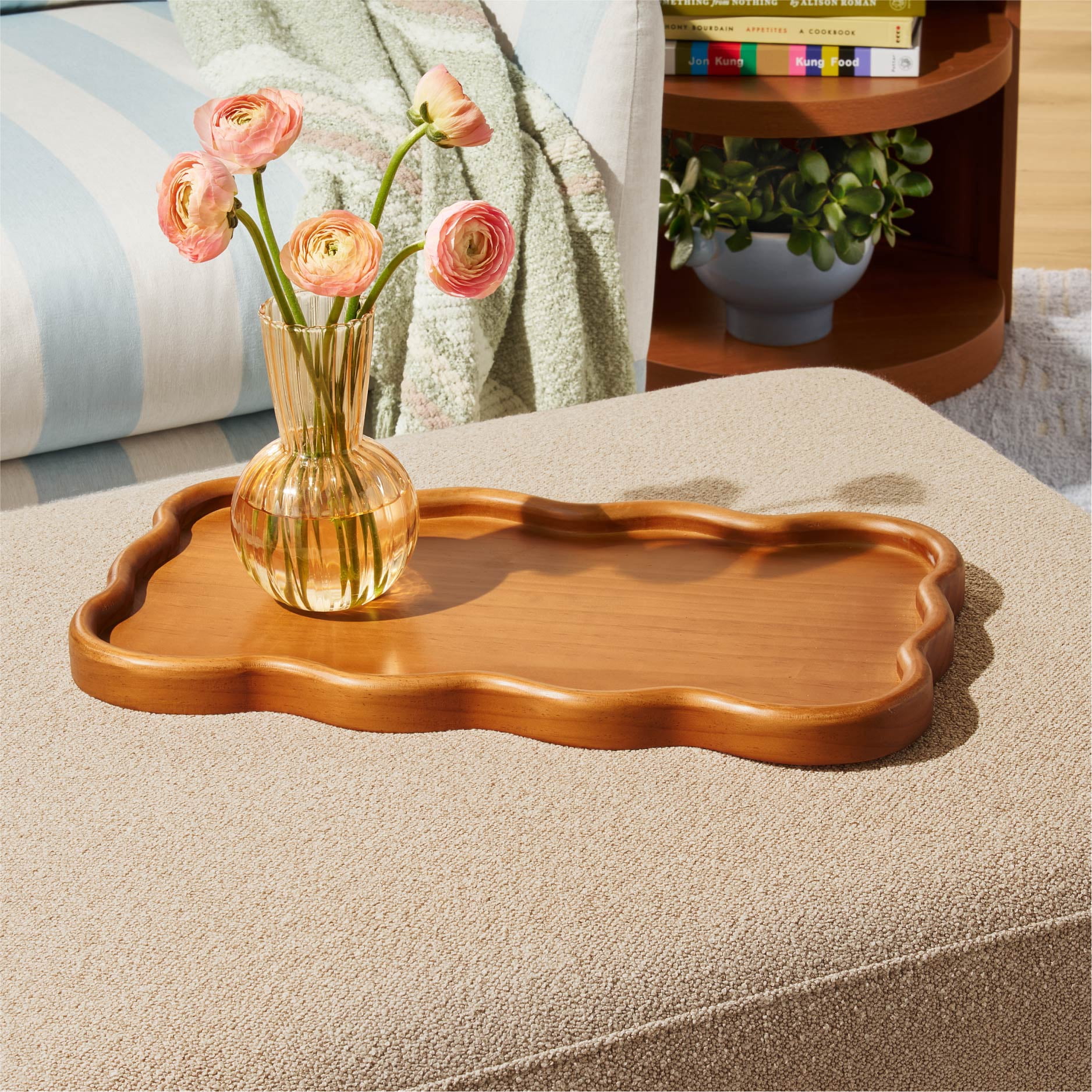 Beautiful Oversized 18"x 10" Oversized Wood Tray by Drew Barrymore