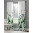 thumbnail image 4 of Green Blooms Floral Sheer Curtains 108 Inch Length 2 Panels Set Window Treatments, Farmhouse Spring Flowers Botanical Rod Pocket Semi Curtains for Living Room/Bedroom/Kitchen Décor, 104"W x 108"L, 4 of 7