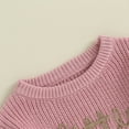 thumbnail image 2 of Okbabeha Baby Girl Christmas Sweaters Cute Long Sleeve Letter Embroidery Knit Pullover Sweatshirt Warm Fall Winter Clothes, 2 of 7