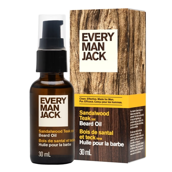 Every Man Jack Sandalwood Hydrating Beard Oil for Men, Naturally Derived, 30ml