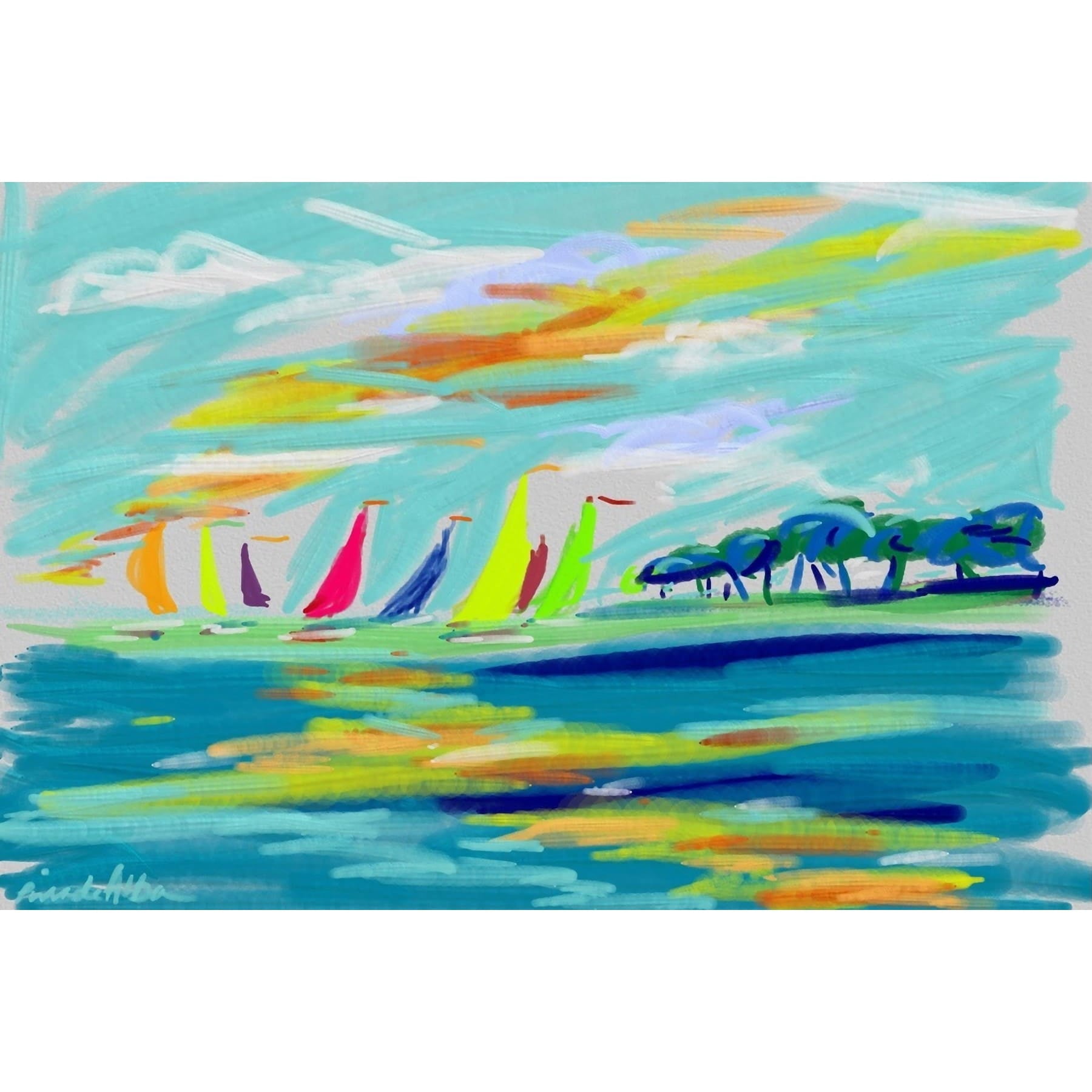 Marmont Hill "Cap D Antibes" by Arthur Pina Painting Print on Wrapped Canvas
