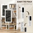 thumbnail image 3 of Fold-out Convertible Office Desk, Wall Mount Computer Desk with Blackboard and Side Shelf, White, 3 of 7