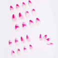 thumbnail image 4 of Uñas postizas francesas medianas con diseño de aguja rosa de Apuakthei, uñas postizas profesionales diseñadas con colores vivos para mujeres y niñas, 24 unidades, 4 of 6