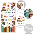 thumbnail image 3 of 1 Pcs Reading Theme Door Cover Cartoon Characters Pencil Glasses Book Banner Photography Background Backdrop for Door Wall Porch Indoor Outdoor Decoration 35.4x72.8 inch Colorful, 3 of 7