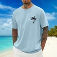 thumbnail image 3 of Beach Vacation T Shirts for Men 2026 Summer Casual Short Raglan Sleeve Crewneck Coconut Tree Print Tee Shirt, 3 of 5