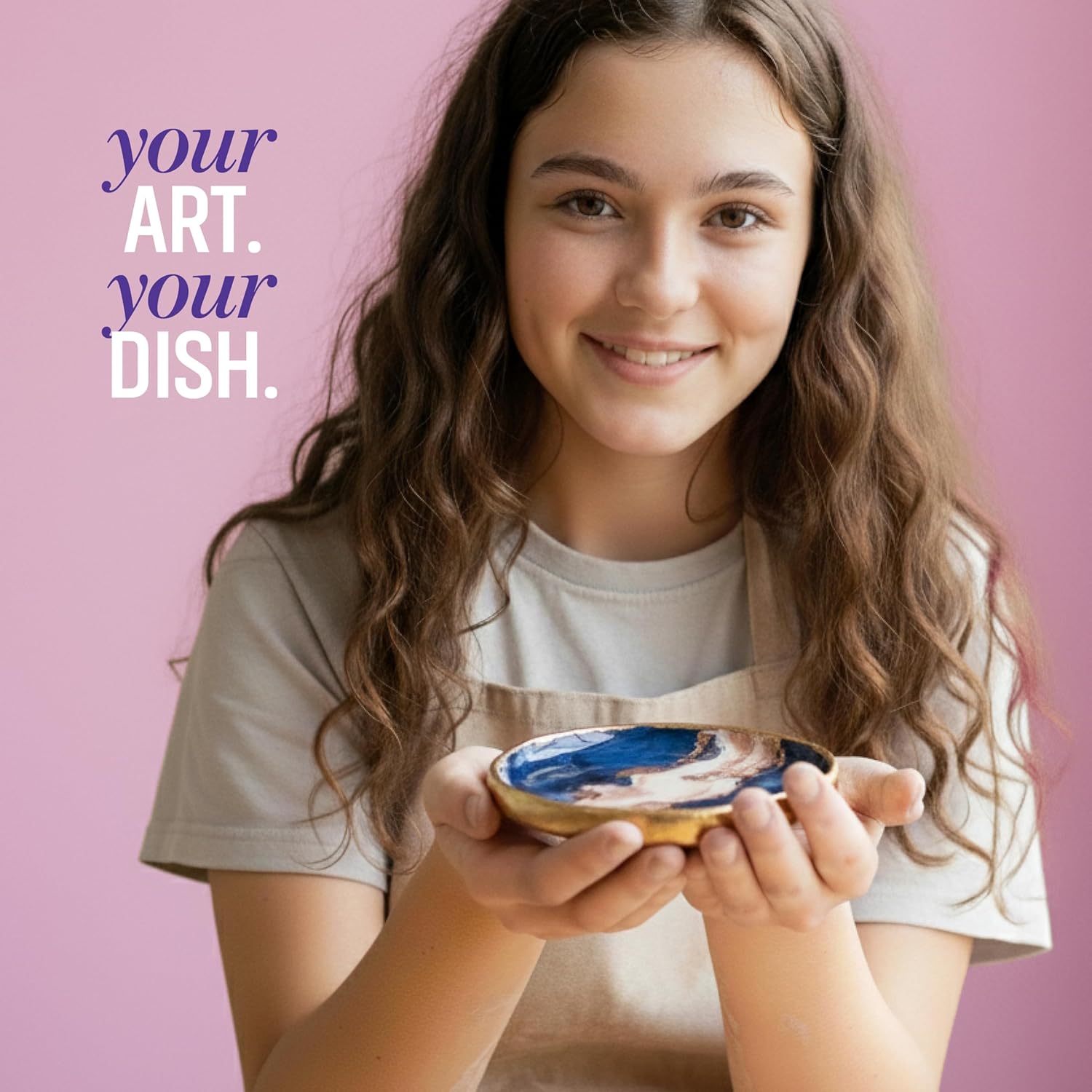 Craft 'n Clay - Jewelry Dish Making Kit for Kids Ages 8-14 Year Old - Best DIY Arts & Crafts Kits - Christmas Gifts - Creative Toys for Preteen & Teenagers - Girl Birthday Gift Ideas