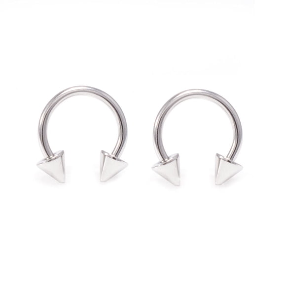 Pair of Spike Horseshoe 316L Surgical Steel 14G