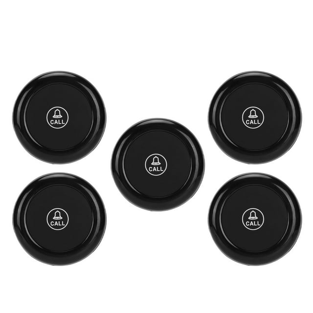 Botón De Llamada Para Cuidador Chip Inteligente Botón De Llamada Para Cuidador Inalámbrico Profesional A Prueba De Agua 5 Piezas Con Cordón Para Cafetería Tienda Para