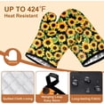 thumbnail image 2 of Funny Oven Mitts 2 PCS for Kitchen, Heat Resistant Hot Mittens Gloves for Cooking Grilling Baking Sunflower Cook Essentials Accessories Home Microwave Safe, 2 of 6
