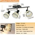 thumbnail image 4 of Depuley 3-Light Rattan Caged Track Ceiling Spotlight Rustic Farmhouse Light for Kitchen Bedroom Dining Room, E12 Based, 4 of 8
