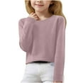 thumbnail image 7 of POROPL Girls Sweaters Knit Pullover Sweater Ribbed Cuffs Thin V Neck Long Sleeve Tops Size 10-12, 7 of 7