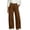 #H-Brown, variant on No Boundarie Pants for Women Elastic High Waist Wide Leg Cuffed Hem Loose Casual Pull On Trousers with Side Pockets,Army Green,Size XL