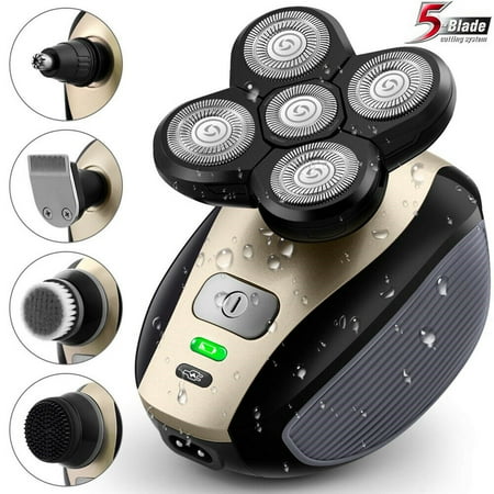 Warmthandfish Men S Shaver Electric Shaver Used For Bald Men S Grooming Kit 5-In-1 Wet-Dry Rotary Shaver Nose Hair And Beard Trimmer