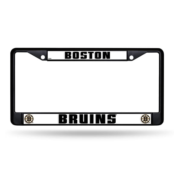 Boston Hockey Bruins Metal License Plate Frame - Standard 12 x 6 in - Black