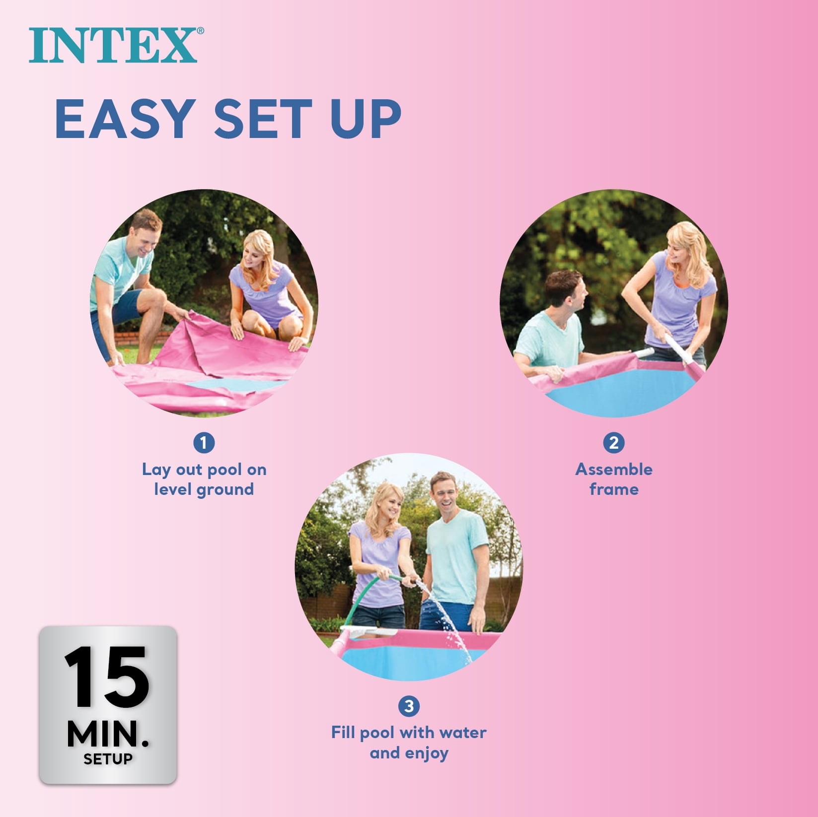 Intex Mini Framed Beginner Outdoor Kiddie Swimming Pool, Color Varies