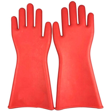 1 par de guantes de alto voltaje guantes aislados eléctricos guantes aislantes para electricista guantes eléctricos guantes protectores guantes al aire libre antideslizante trabajo protector de goma