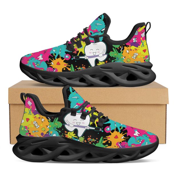 Zapatos planos con diseño de diente de dibujos animados divertidos, regalo para el Día de la Madre, zapatos de plataforma cómodos y antideslizantes, zapatillas de enfermería dental de nueva tendencia.
