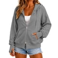 thumbnail image 2 of Certgust Cute Loung Wear Under $10 Hot Sales Womens Zip Up Hoodies Long Sleeve Hooded Sweatshirt Women Fashion Zipper Fall Light Jackets with Pocket, 2 of 9