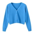 thumbnail image 5 of Jtjvou Long Sleeve Cardigan for Women Casual Loose Fashion Fall Clothes Open Front Spring Outfits Cozy Sweater Lightweight Blue Free Size, 5 of 5
