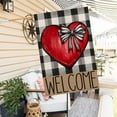 thumbnail image 2 of Buffalo Plaid Red Heart with Bow Valentines Welcome House Flag 28x40 Inch Double Sided Outside Love Outdoor Seasonal Decorative Garden Decorations, 2 of 6