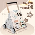 thumbnail image 2 of RedSwing Wooden Baby Push Walker Montessori Toddler Activity Center Anti Rollover Learning Walking Toy for Boys Girls White, 2 of 9