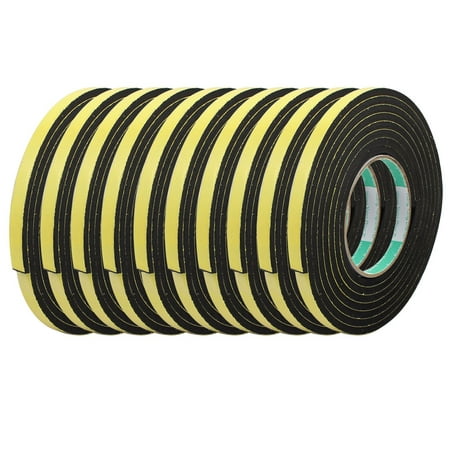 10pcs 3Meter 10mm x 5mm Single-side Adhesive Shockproof Sponge Foam Tape Yellow