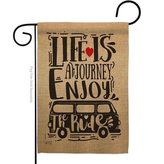 Angeleno Heritage G135216-BO 13 x 18.5 in. Life Is a Journey Sweet Inspirational Double-Sided Decorative Vertical Garden Flags - House Decoration Banner Yard Gift