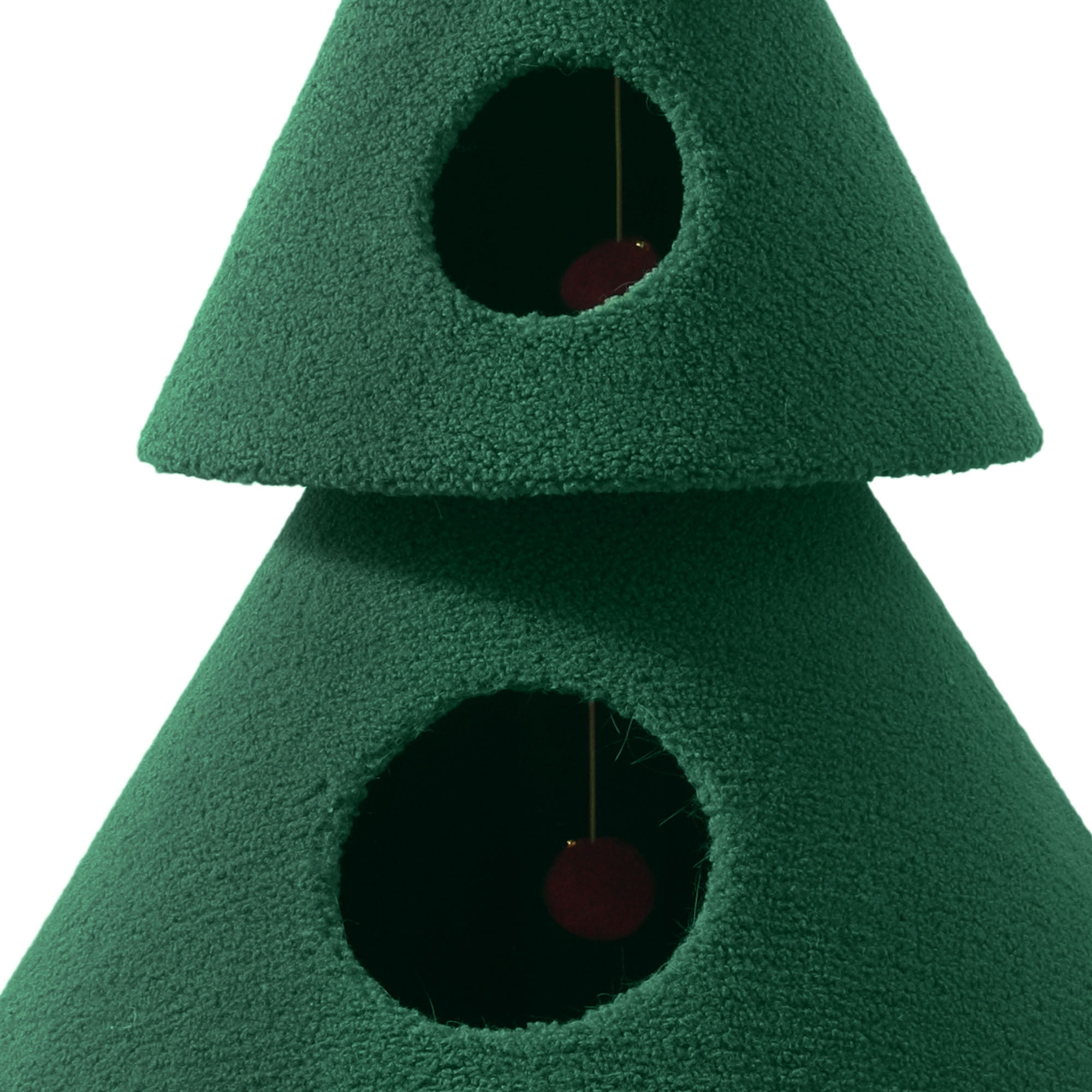 Uforic 60 Inch Christmas Themed Cat Tree, Multi-Level Festive Cat Tower with 2 Semi-Enclosed Cat Houses for Holiday Home Decor