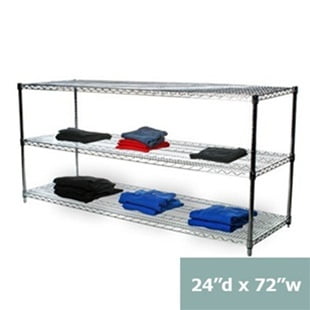 

Chrome Wire Shelving with 3 Shelves - 24 d x 72 w x 34 h (SC247234-3)