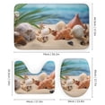 thumbnail image 3 of Seashell On The Beach Bathroom Sets with Shower Curtain And Rugs, Incl with 12 Hooks，Toilet Lid Oval Rug, 3 of 7