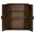 thumbnail image 4 of Kate and Laurel Mezzeta Decorative Modern Two-Door Floating Wall Cabinet, 28 x 22 x 6.5, Natural Wood, Decorative Versatile Storage Cabinet Made from Solid Mango Wood with Slatted Chevron Design, 4 of 8