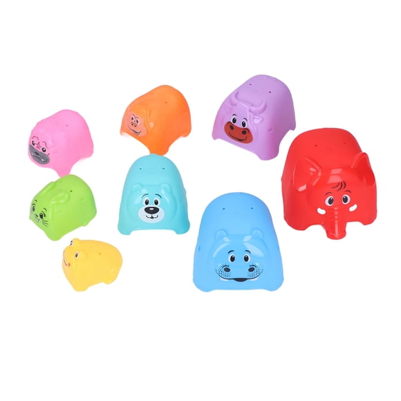 Juguete de taza apilable con forma de animal, colorido, para desarrollar la motricidad fina, para bebés