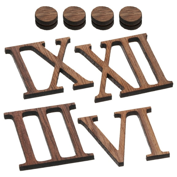 Modern Frameless Wooden Wall Clock with Roman Numerals for Brown Large Size