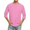 thumbnail image 3 of Kureaily 3/4 Sleeve Shirt for Men Solid Color Crew Neck T-Shirts Three Quarter Sleeve T Shirts Casual Loose Fit Tees, 3 of 7