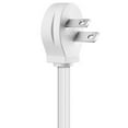 thumbnail image 2 of Maximm Cable 2 Foot Flat Plug Extension Cord/Wire, Multi Outlet - Angled Plug Extension Cord with Safety Water Proof Cover - 3 Pack- White, 2 of 3