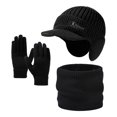 thumbnail image 1 of FYEGRE Winter Knitted Set Scarf Hat and Gloves for Cold Weather Black One Size, 1 of 5